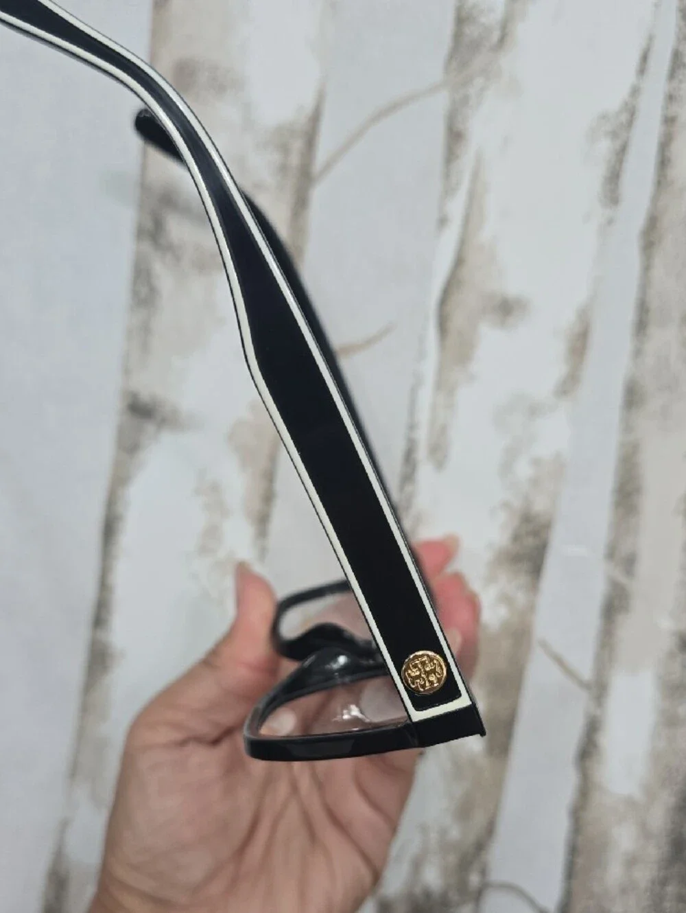 Tory Burch Black Square Optical Glasses with Tan Logo Case